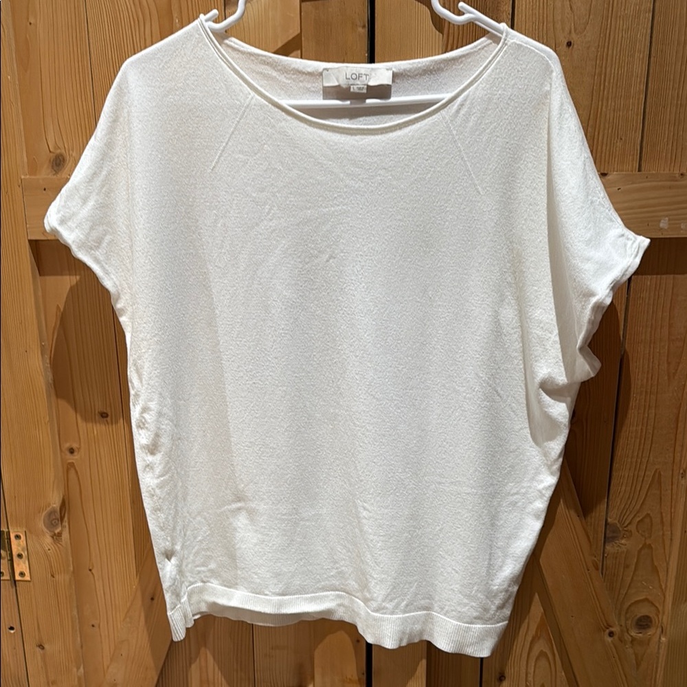 LOFT Women's White Short Sleeve Top